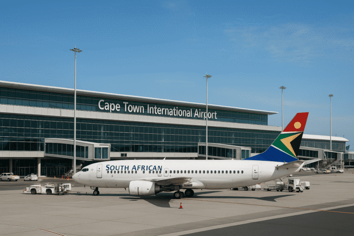 Passengers at a busy South African airport as ACSA prepares for airport growth